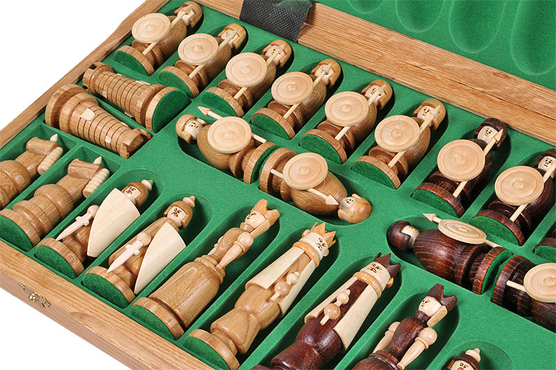MAGNAT Chess Set 55x55cm – Premium Oak, Sycamore & Cherry Wood Folding Board – image 3