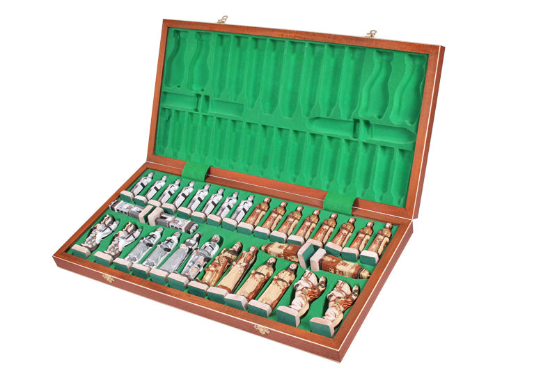 GRUNWALD Chess Set 60x60cm – Medieval Hand-Painted Stone Pieces with Inlay Board – image 2