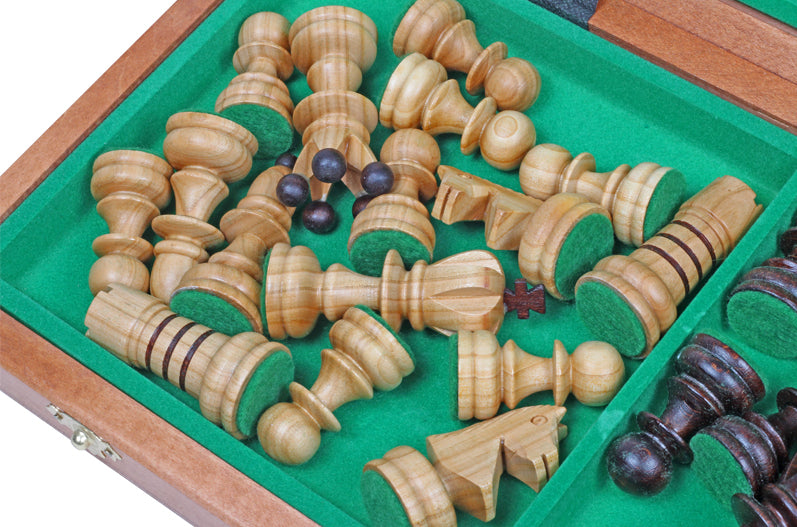 Chess Board PEARL Large 42x42cm - Mahogany Sycamore Inlay Folding – image 3