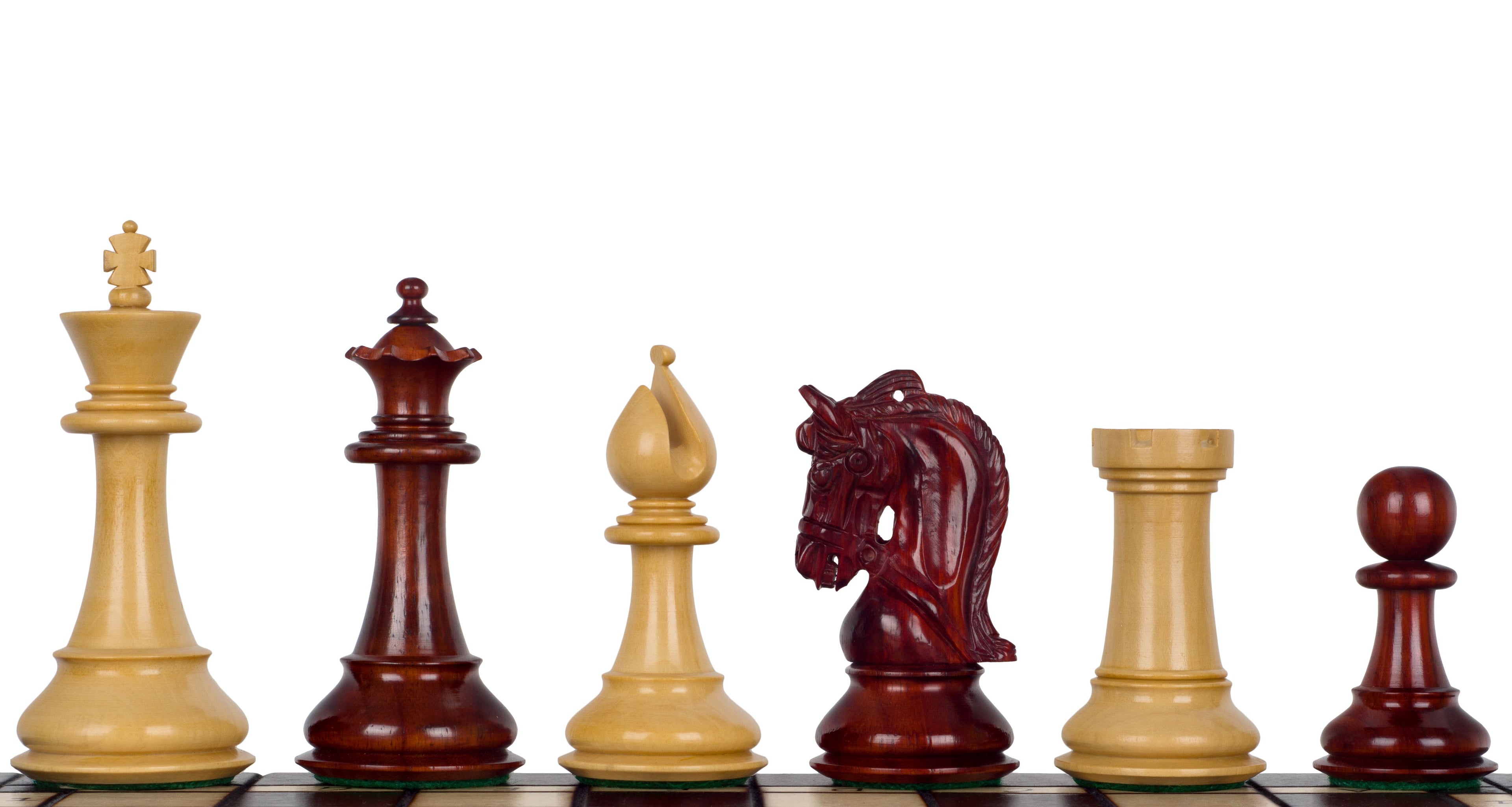 Corinthian Chess Pieces – Padauk & Boxwood, 3.75" King – image 4
