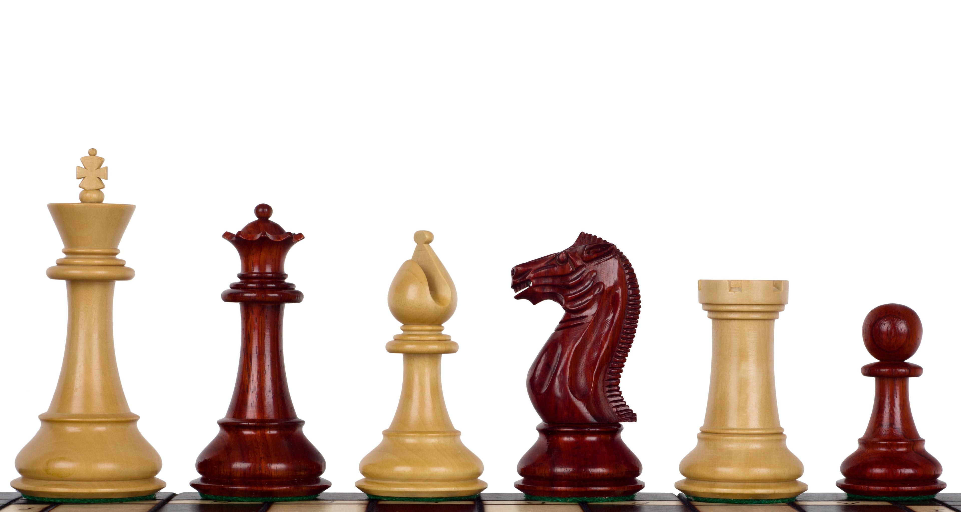 Pershing Chess Pieces 4.25" – Redwood & Boxwood, Premium Indian – image 2
