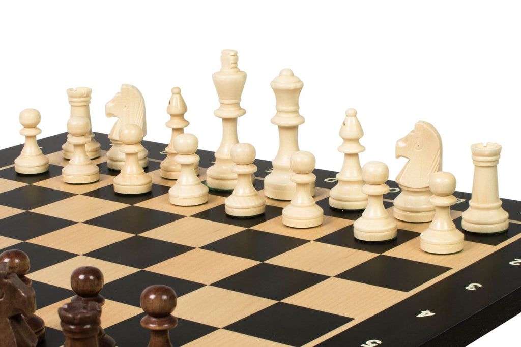 Tournament Chess Set No.4 – Black Board with Notation & Sunrise Staunton 78mm