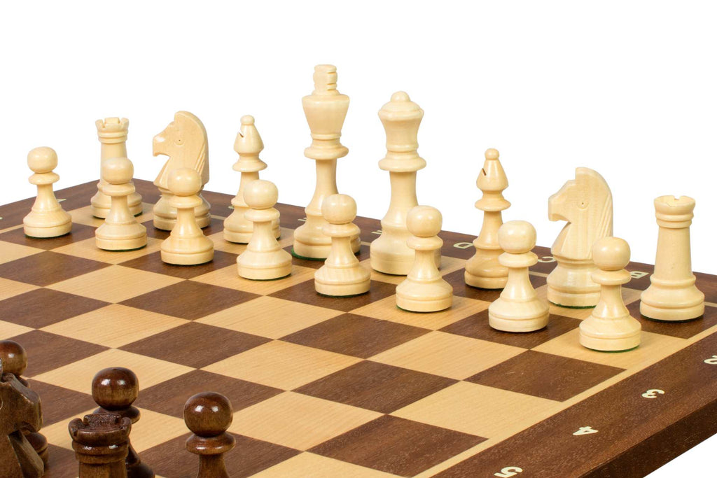 Tournament Chess Set No.4 – Mahogany Board with Notation & Sunrise Staunton 78mm – image 3