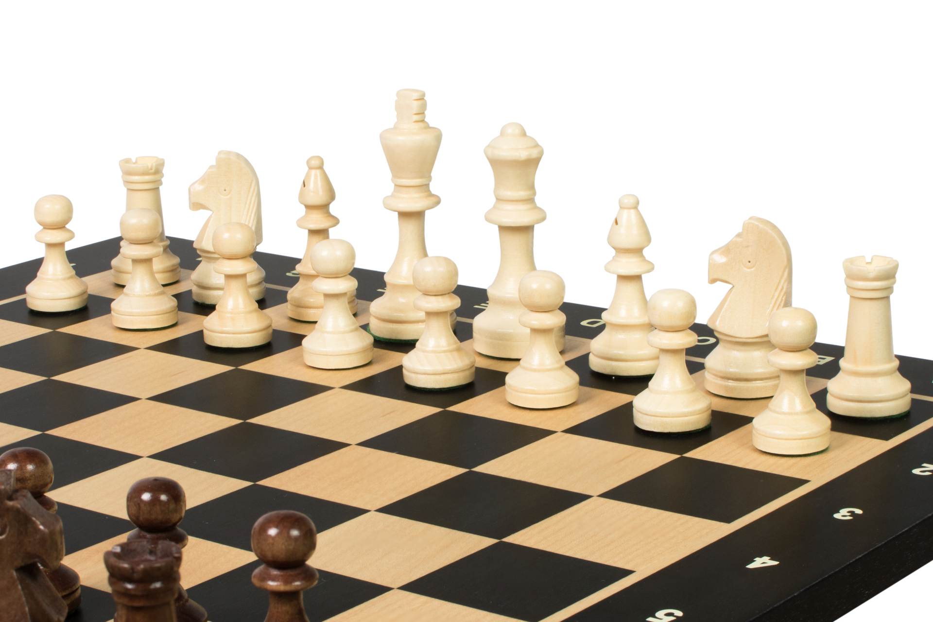Tournament Chess Set No.4 – Black Board with Notation & Wooden Trunk – image 2