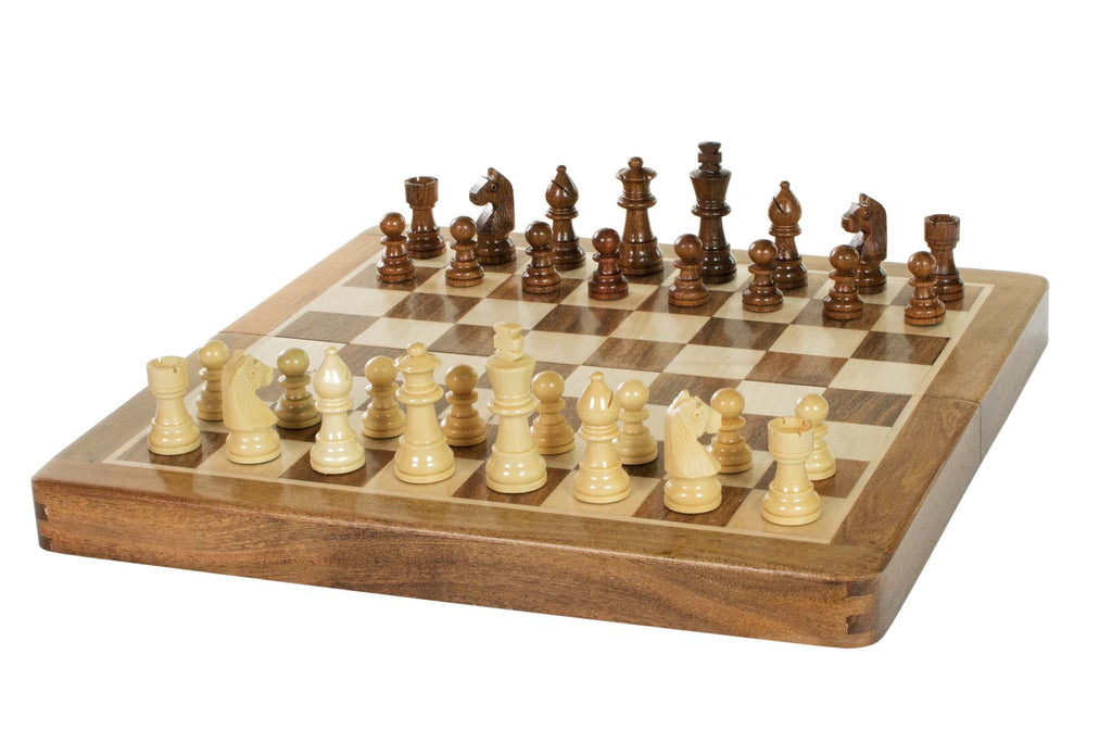 Magnetic Chess Set 30cm – Premium Acacia Folding Board with Inlaid Pieces – image 4