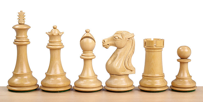 Royal Knight Chess Pieces 4" - Ebony Boxwood Weighted Luxury Heirloom Set – image 3