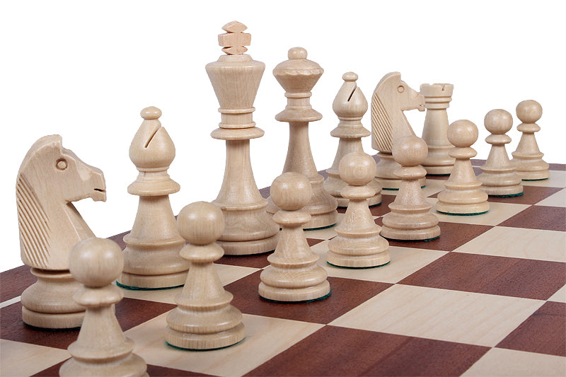Staunton No.6 Chess Pieces 96mm – Carved Wooden Set in Storage Case – image 2