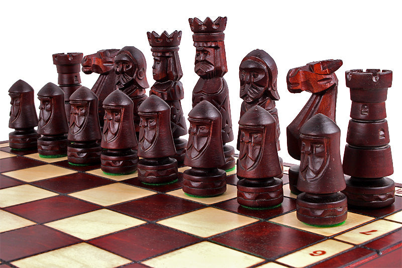 CASTLE Chess Set Small 50x50cm – Hand-Carved Linden Wood Folding Board – image 4