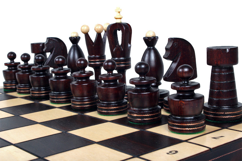 KING'S Chess Set 50x50cm – Linden Wood with Brass Inlay Folding Board – image 5