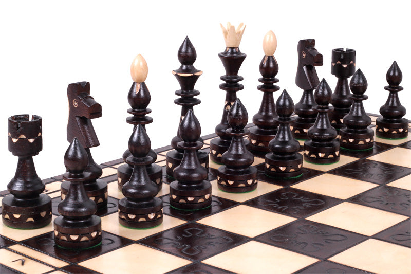 INDIAN Chess Set 54x54cm – Hand-Carved Hornbeam Folding Board – image 2