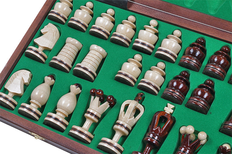 KING'S Small Chess Set 49x49cm – Linden Wood with Mahogany Inlay & Brass – image 2