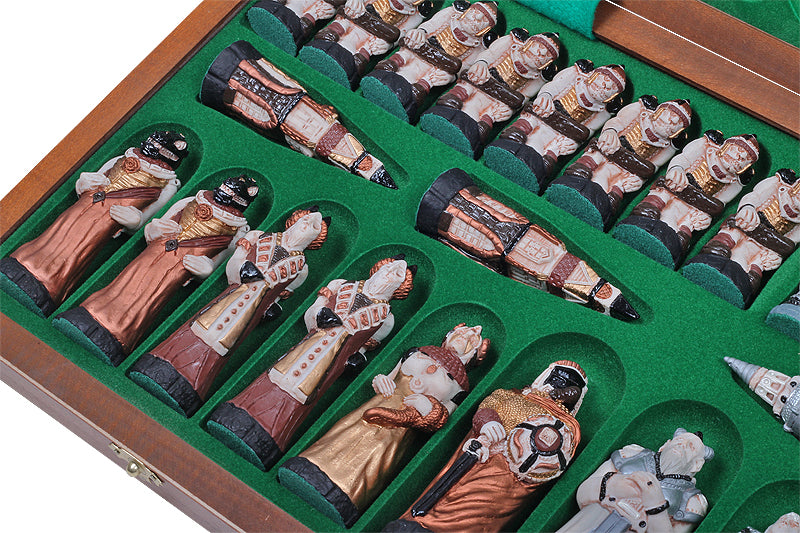 FANTAZIA Chess Set 58x58cm – Medieval Fantasy Hand-Painted Resin with Inlay Board – image 4