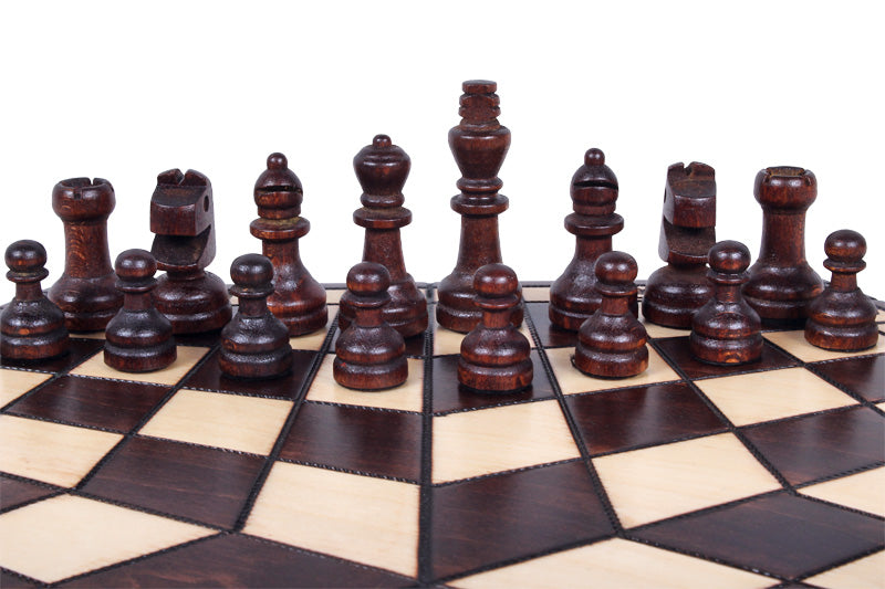 Three Player Chess Set Medium 40x35cm – Hexagonal Wooden Board – image 5