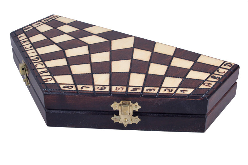 Three Player Chess Set 32x28cm – Hexagonal Wooden Board for 3 Players – image 6
