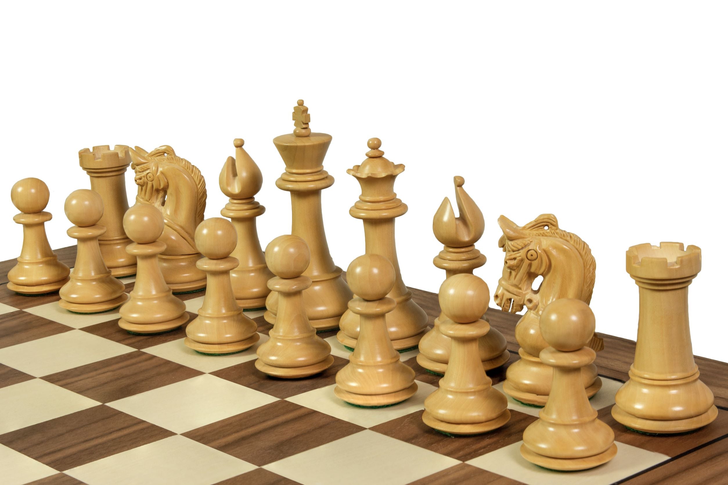 Chess Board 52×52 cm (55 mm squares) – Walnut & Maple (Black Frame), without Notation – image 6