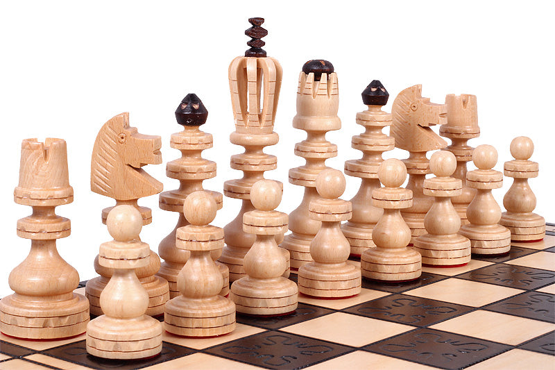 ROMAN Chess Set 55x55cm – Hand-Carved Ornamental Folding Board – image 6
