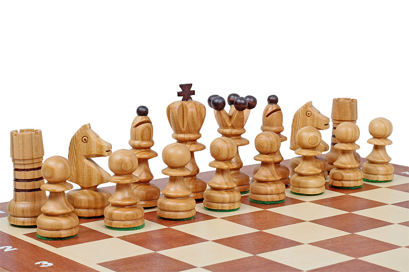 Chess Board PEARL Large 42x42cm - Mahogany Sycamore Inlay Folding