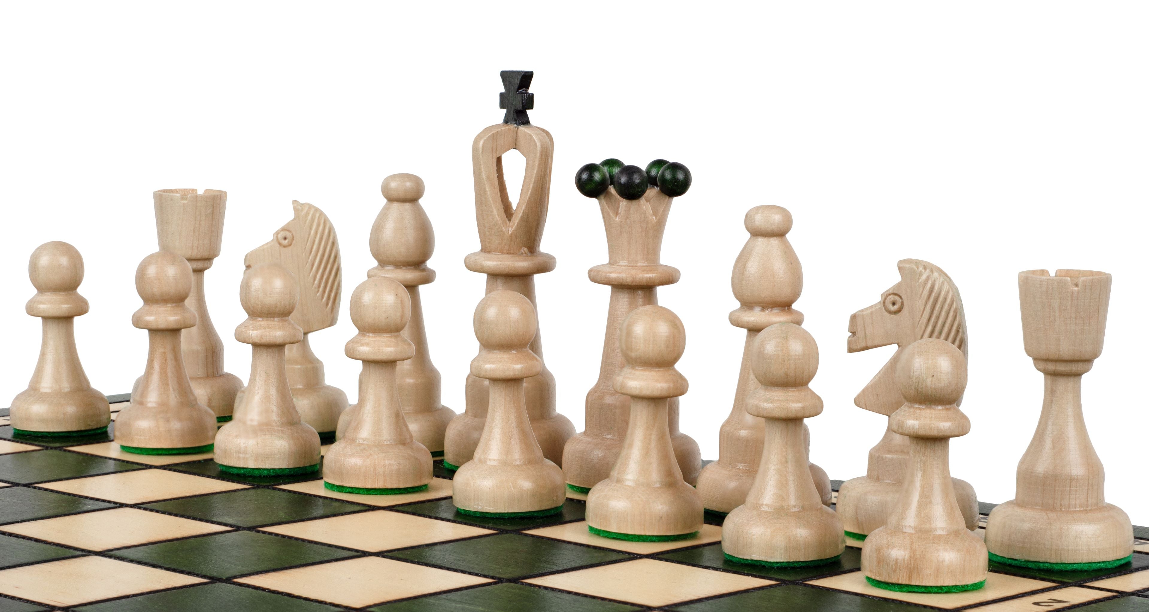 ACE Chess Set – Green, 42cm Folding Board with Pieces – image 3