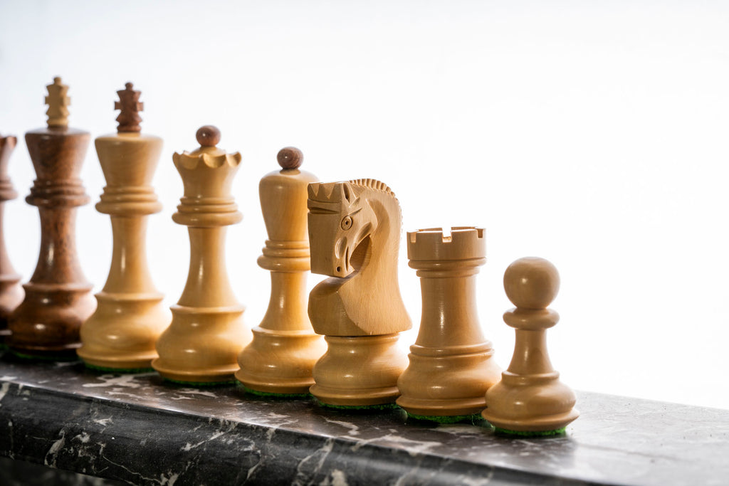 Zagreb Chess Pieces 3.75" - Acacia Boxwood Carved Historic Set with Extra Queens – image 5
