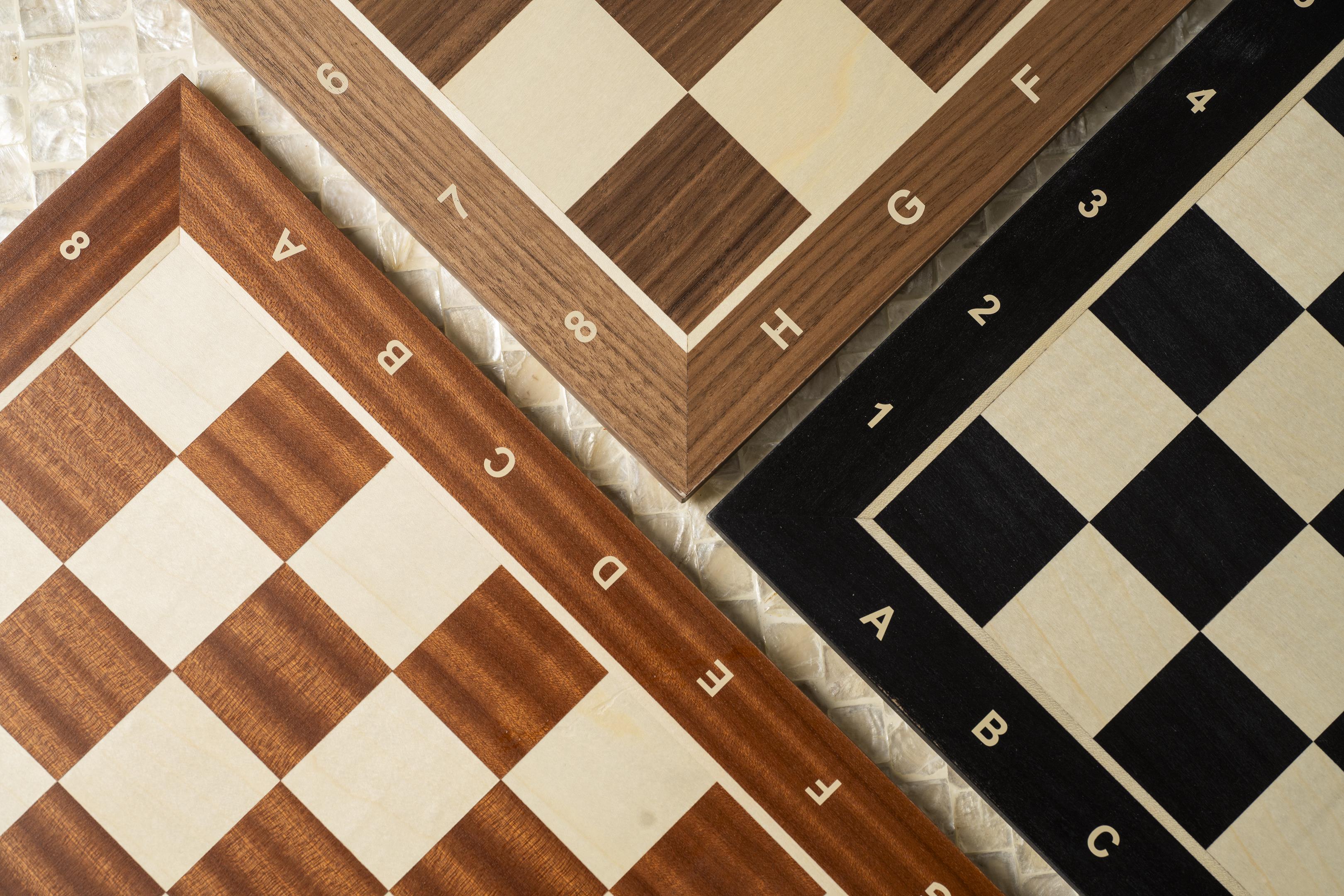 Chess Board 48×48 cm – Mahogany & Sycamore, with Notation – image 5