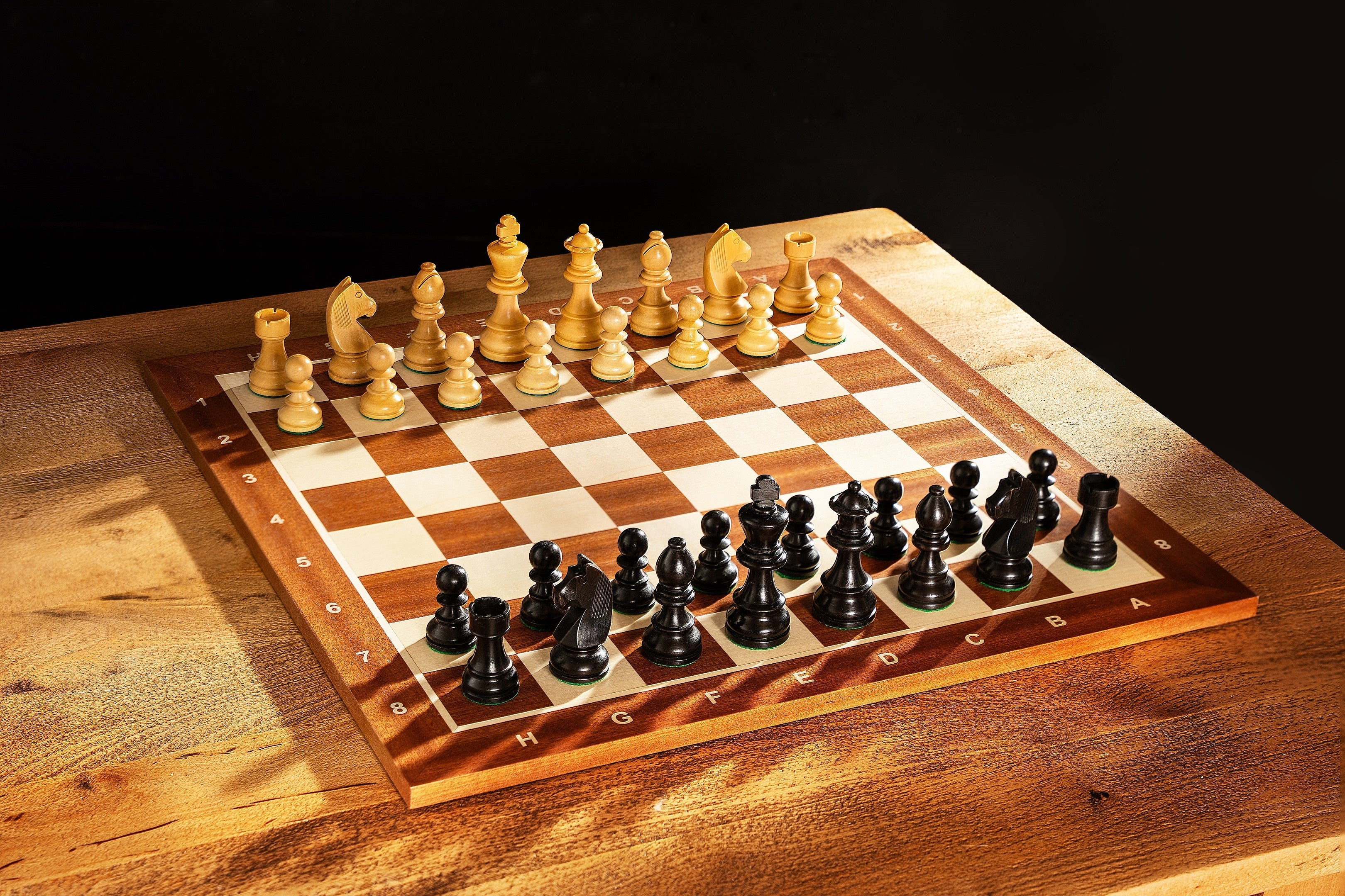 Chess Board 48×48 cm – Mahogany & Sycamore, with Notation – image 4