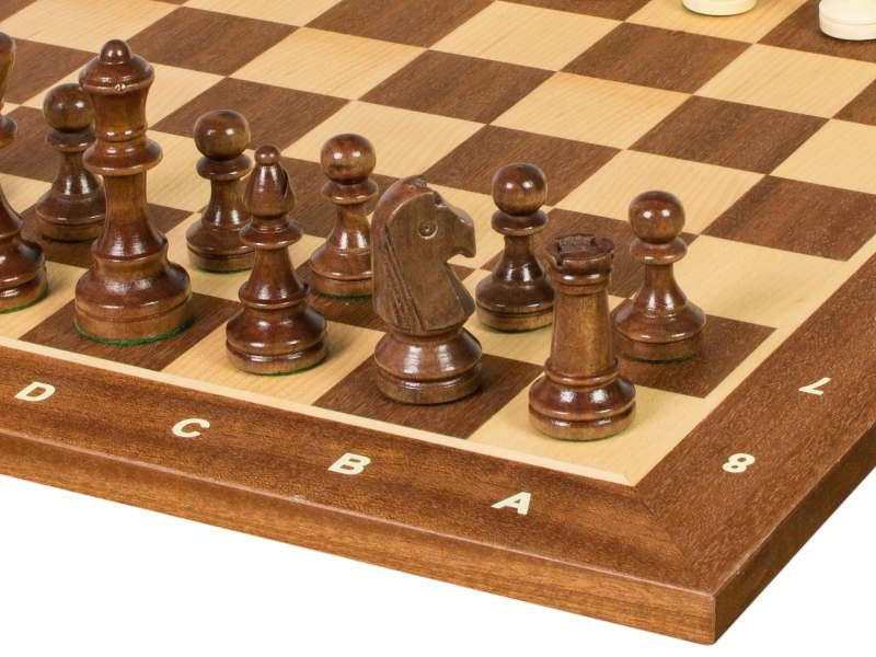 Tournament Chess Set No.4 – Mahogany Board with Notation & Sunrise Staunton 78mm – image 2