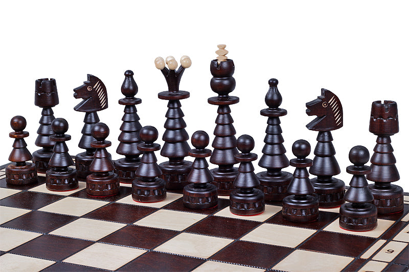CHOIN Chess Set Large 60x60cm – Christmas Tree Style Hand-Carved Hornbeam – image 5