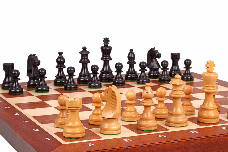German Staunton Tournament Chess Set No.5 - Ebonized Boxwood with Mahogany Case 48x48cm – image 3