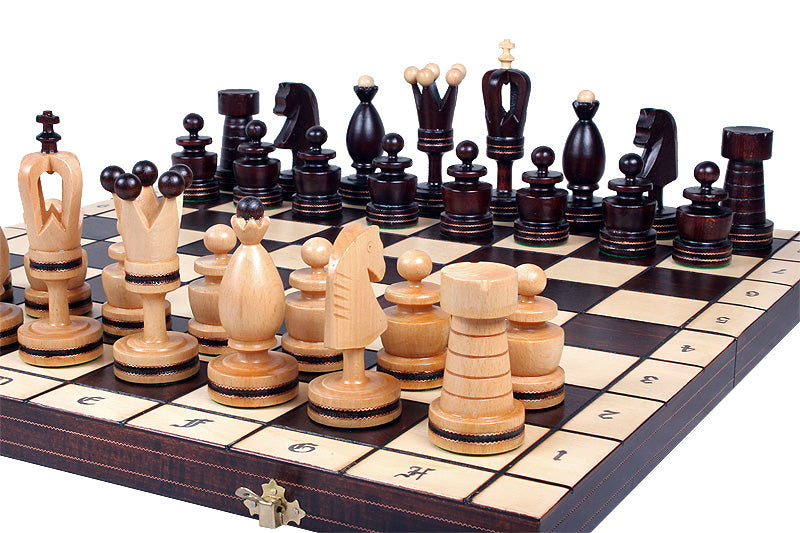 KING'S Chess Set 50x50cm – Linden Wood with Brass Inlay Folding Board – image 2