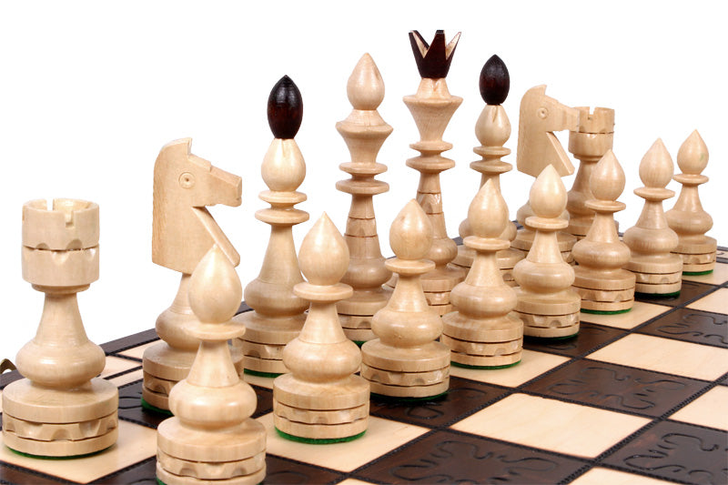 INDIAN Chess Set 54x54cm – Hand-Carved Hornbeam Folding Board