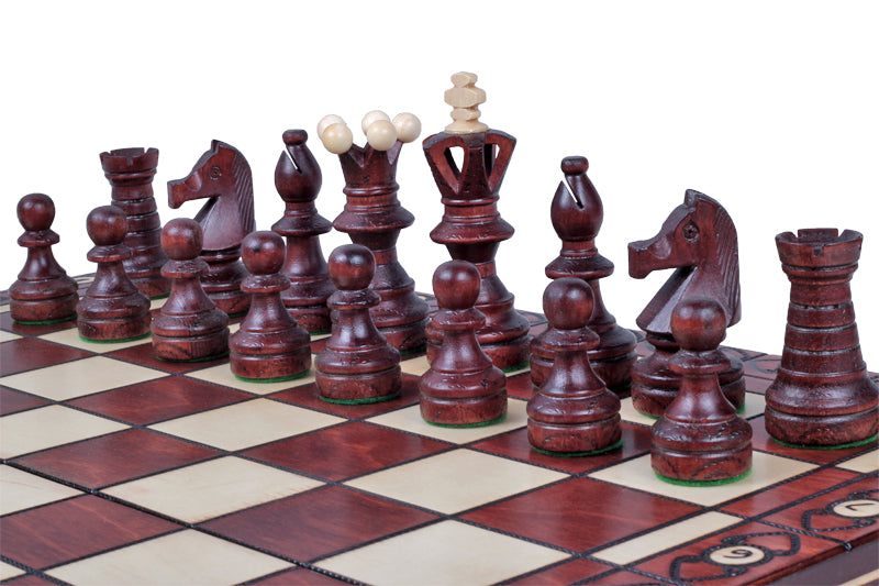 AMBASSADOR Chess Set 55x55cm – Hand-Carved Hornbeam & Sycamore Folding Board – image 6