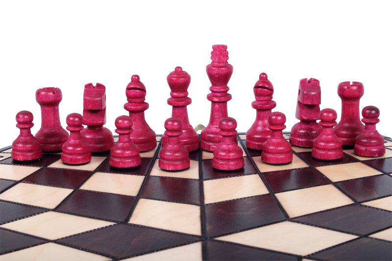 Three Player Chess Set Medium 40x35cm – Hexagonal Wooden Board – image 7