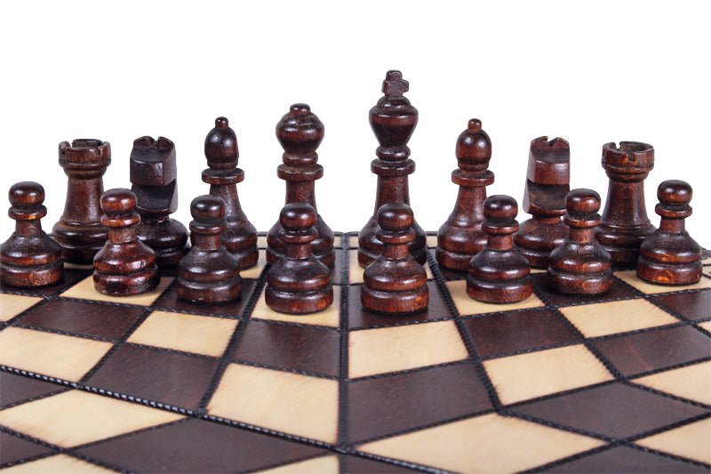 Three Player Chess Set 32x28cm – Hexagonal Wooden Board for 3 Players – image 7