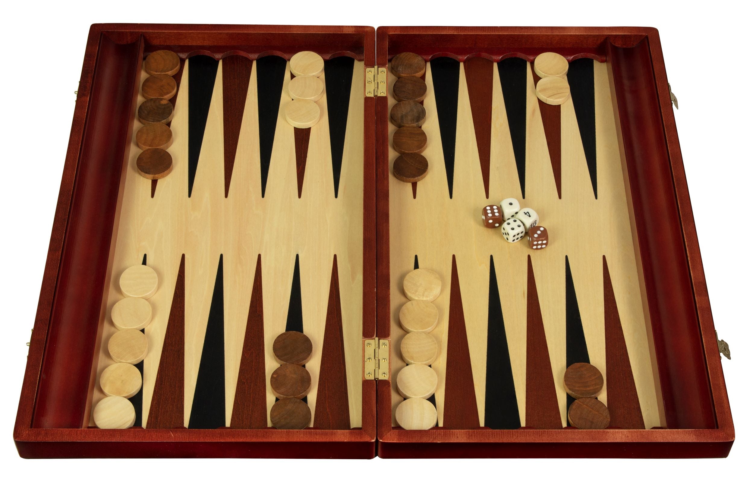 Backgammon Large Wood 48x28cm - Folding Case Veneer Finish Complete Set – image 5