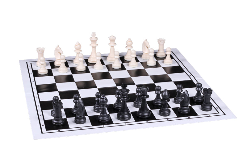 Plastic Staunton No.6 Chess Pieces 96mm – Cream & Black Tournament Set – image 4