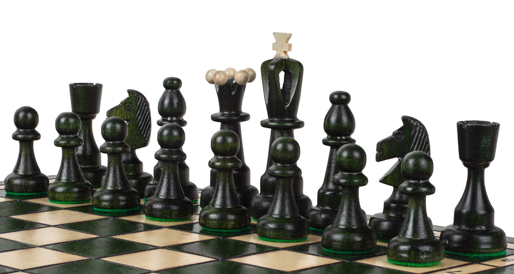 ACE Chess Set – Green, 42cm Folding Board with Pieces – image 4