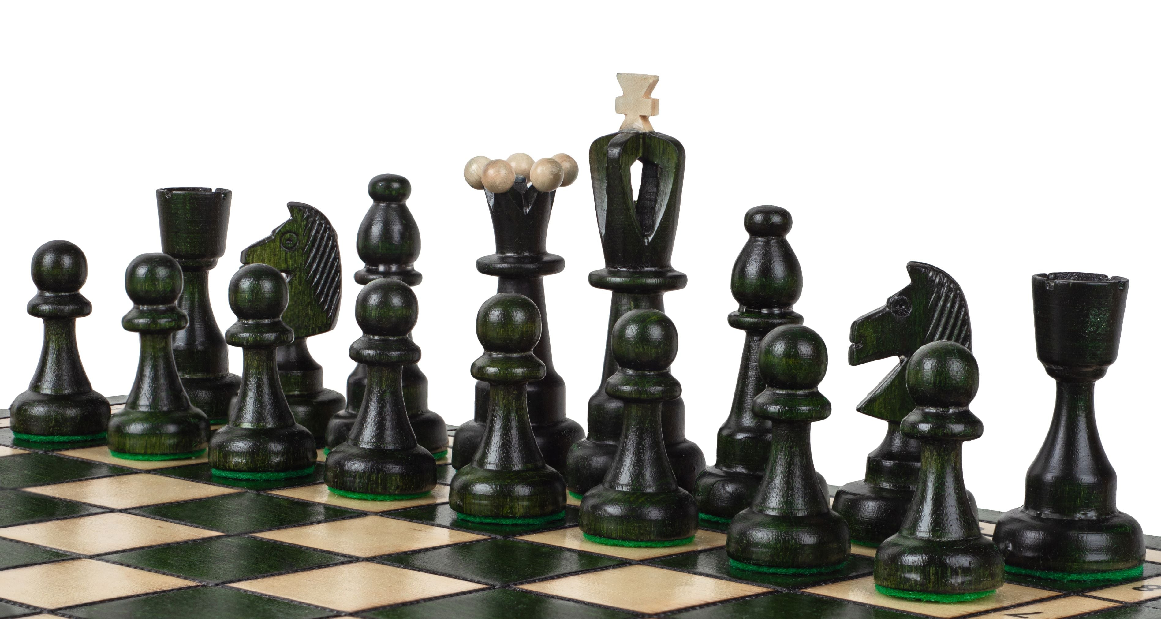 ACE Chess Set – Green, 42cm Folding Board with Pieces – image 4