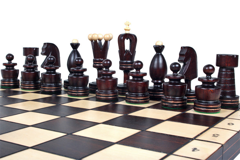 KING'S Chess Set 50x50cm – Linden Wood with Brass Inlay Folding Board – image 6