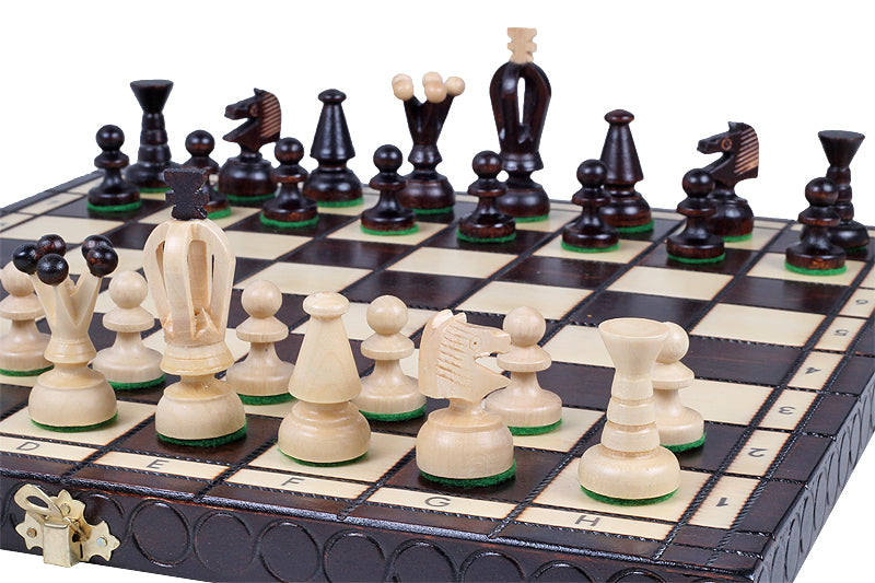 King's Championship Chess Set Medium 35x35cm – Hand-Painted Wooden Board – image 2
