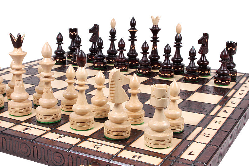 INDIAN Chess Set 54x54cm – Hand-Carved Hornbeam Folding Board – image 5