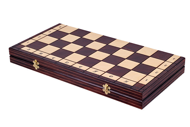 OLD POLISH Chess Set 58x58cm – Hand-Carved Cherry Wood with Brass Inlay – image 6