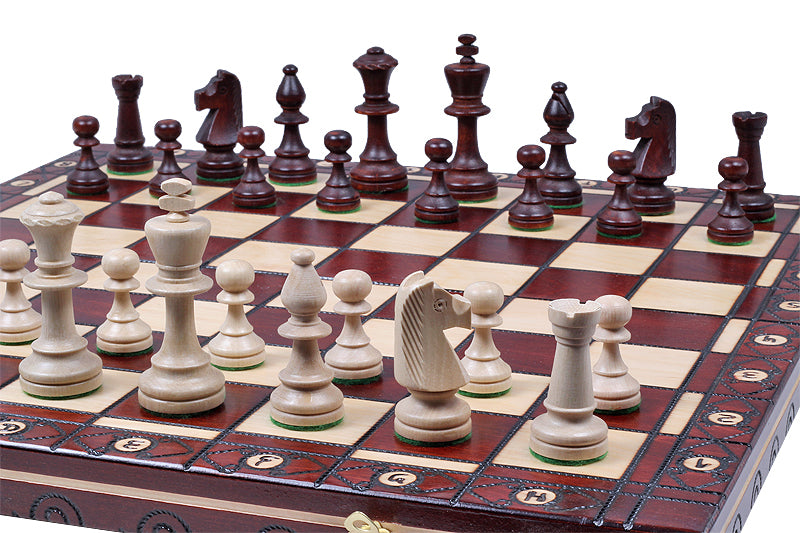 CONSUL New Line Chess Set 49x49cm – Weighted Hornbeam & Sycamore Folding Board – image 3