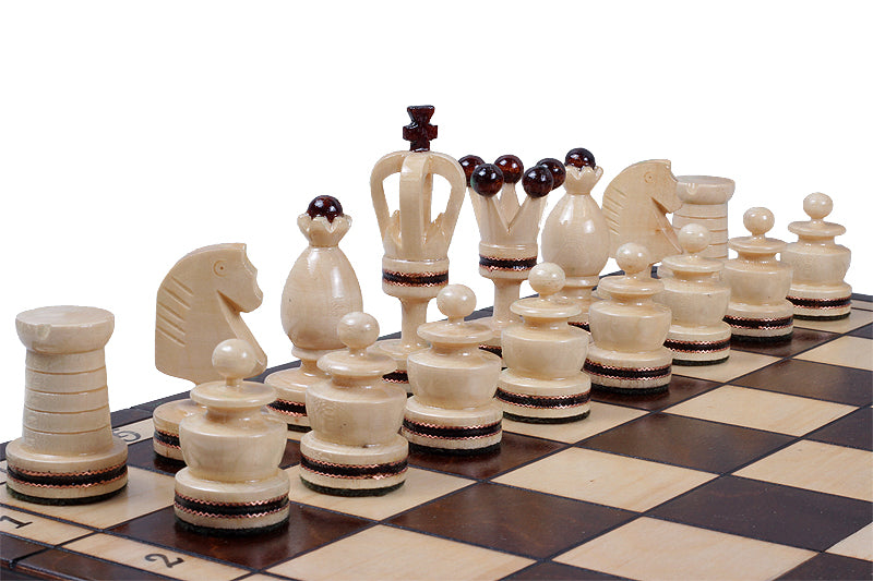 KING'S Small Chess Set 49x49cm – Linden Wood with Mahogany Inlay & Brass – image 9