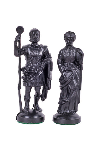Chess Pieces Roman Empire Style 98mm Plastic - Black Gold Metal Weighted Historical Set – image 6