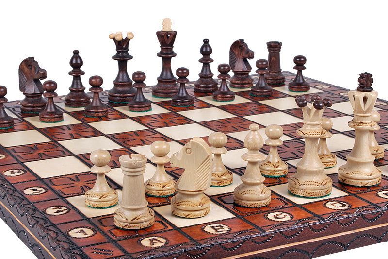 JUNIOR Chess Set 42x42cm – Folding Board with Unique Burnished Decoration – image 3