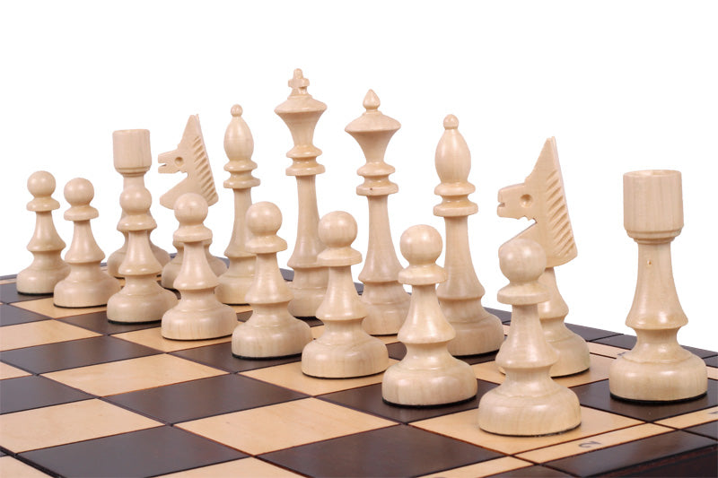 CLUB Chess Set 48x48cm – Hand-Carved Hornbeam Folding Board