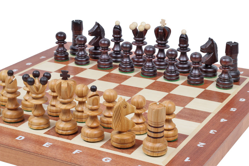 Chess Board PEARL Large 42x42cm - Mahogany Sycamore Inlay Folding – image 4