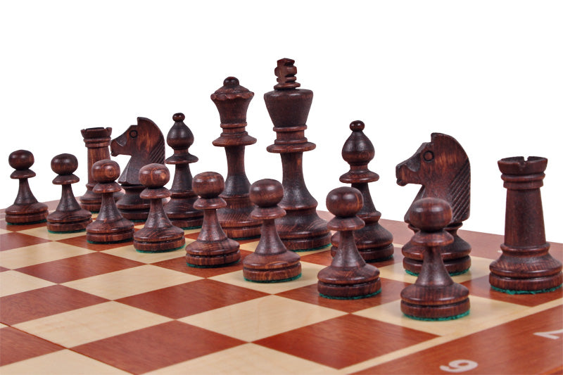 Tournament Chess Set No.4 42x42cm – Intarsia Board with Carved Staunton Pieces – image 3