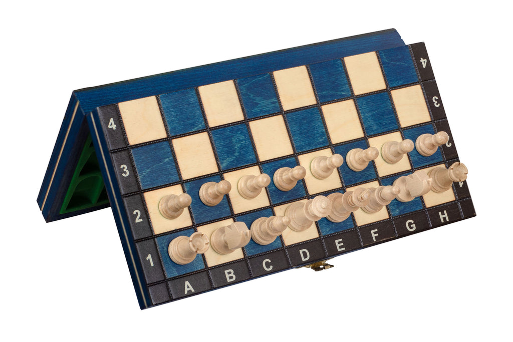 Magnetic Wooden Chess Set – Blue Edition