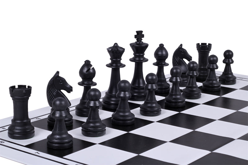 Plastic Staunton No.6 Chess Pieces 96mm – Cream & Black Tournament Set – image 7